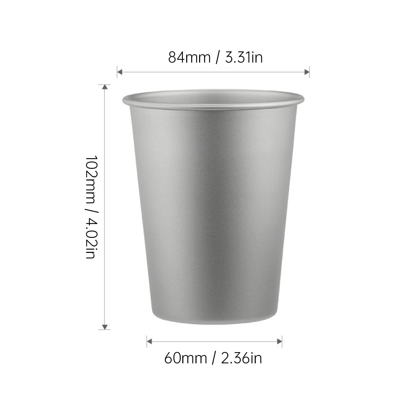 Lixada 320ml Titanbecher für Whisky, Reines Titan, Camping Trinkgefäß, Leicht Robust Titanbecher für Outdoor Reisen Säfte, Getränke und Kaltgetränke (4 Stück)