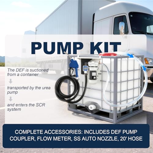 NEW DEF Pump - 110 Volt,Diesel Exhaust Fluid DEF Pump, Pump Kit for DEF, Drums, And Wall Mounts, Includes DEF Pump,Flow Meter,Coupler,SS Auto Nozzle,20' Hose by Pumpoasis - Image 2