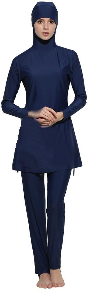 haohaotrade Plus Size S-6XL Women Sunscreen Muslim Swimwear Islamic Full Cover Hijab Modest Swimsuit Beachwear