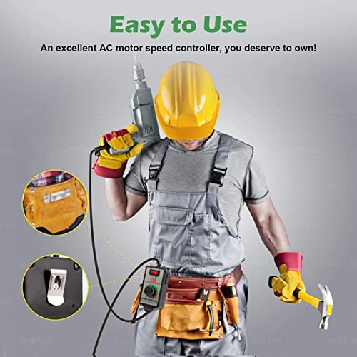 Harmnee Ac Motor Speed Controller, Ac 100V-120V & 15A Max, Ac Electric Fan Variable Speed Controller Electronic Voltage Regulator With Overload Protection Switch & Voltage Led Display Screen #TOP6