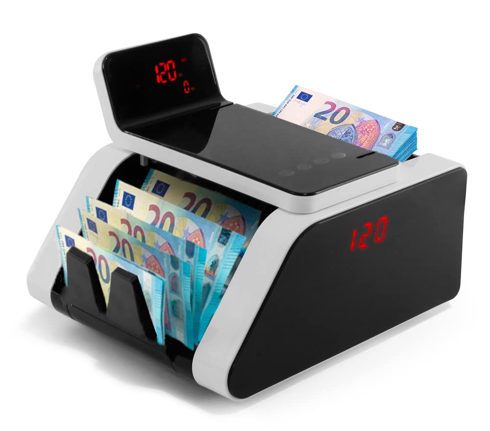BEITZ BS-1002 Geldzählmaschine & Banknotenzähler | Stückzähler mit UV- & MG-Falschgelderkennung | 1000 Scheine/min | Automatischer Start | Kundendisplay | Offline & professionell | Robust & leise
