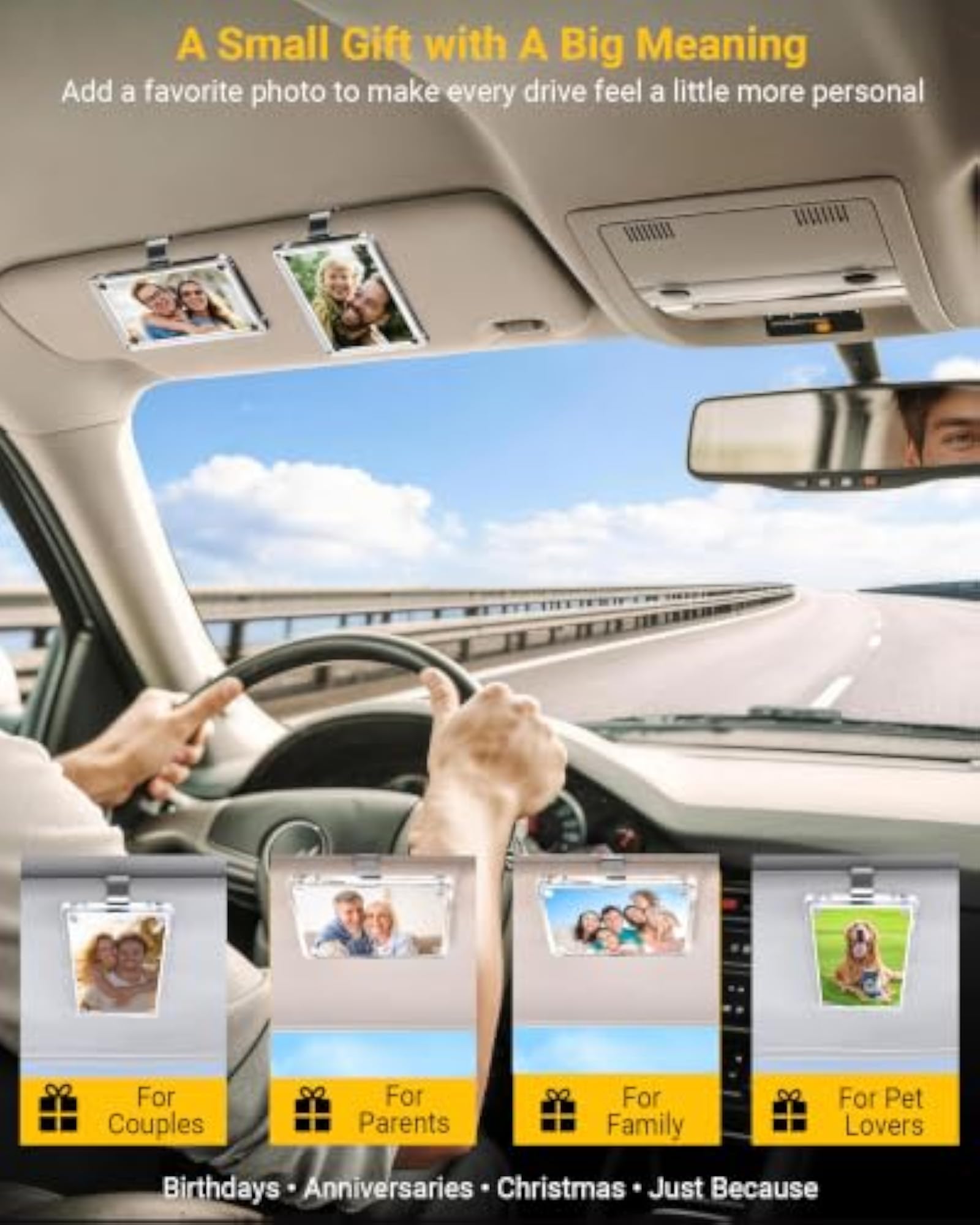 Car Picture Holder for Sun Visor & Air Vent