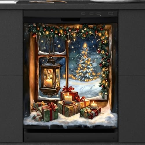 Christmas Dishwasher Magnet Cover Front Dishwasher Cover Decoration