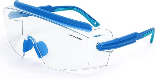 Miniatura 1 de UKNOW Anteojos de seguridad sobre lentes, gafas de seguridad antivaho con lente envolvente transparente, ANSI Z87.1 gafas protectoras