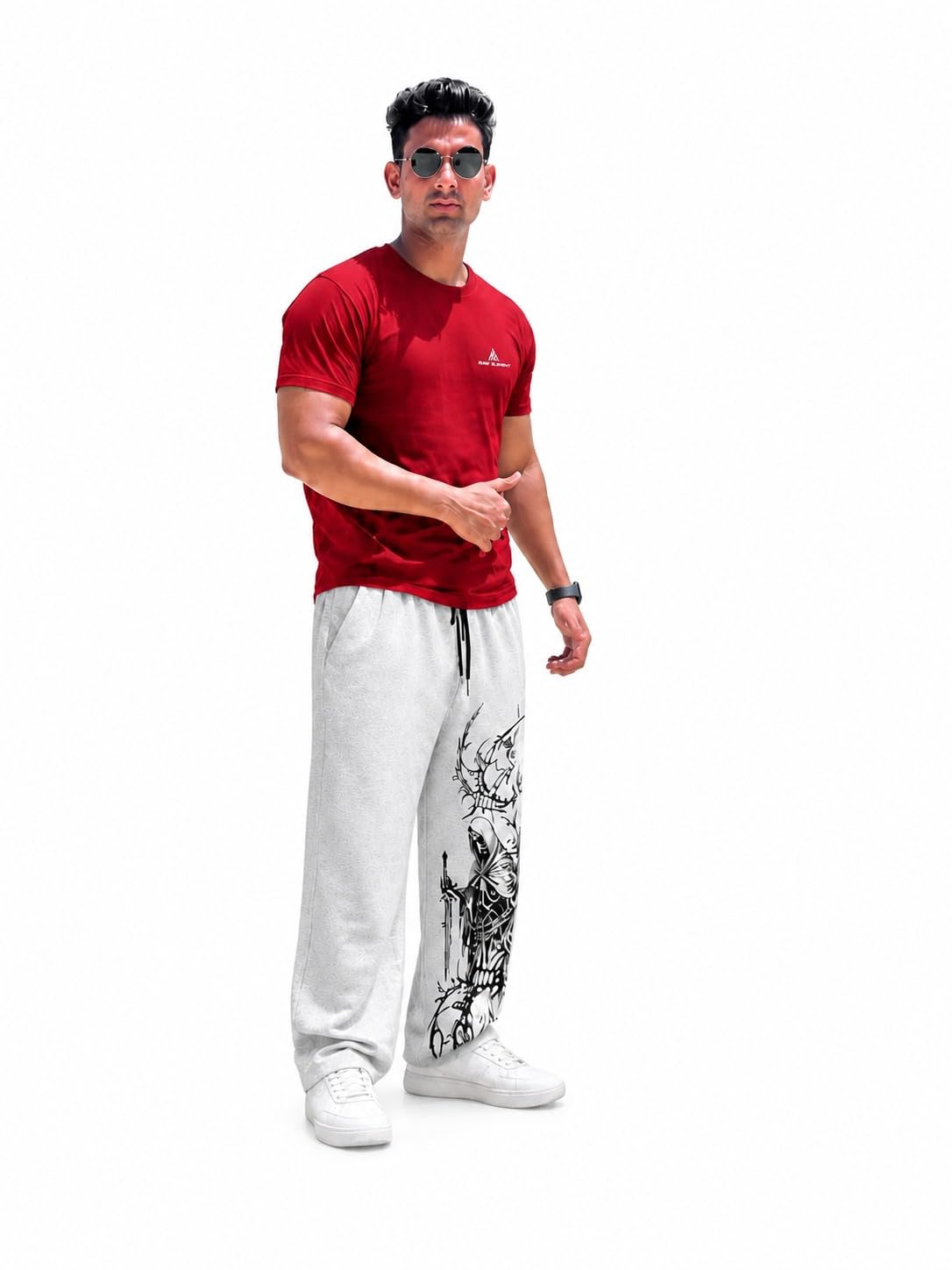 raw element Men Gym Wear Combo Set | Dry Fit Round Neck T-Shirt & Printed Track Pant | Breathable Activewear Co-ord Set for Workout, Running & Casual Wear-picture-19