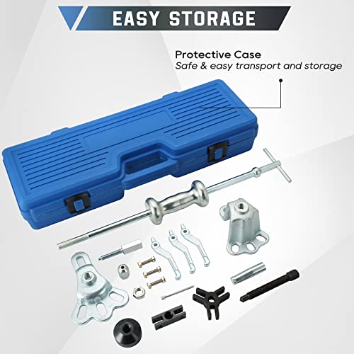 ATPEAM 9-Way Slide Hammer Puller Set | Front Wheel Hub Bearing Remover & Rear Wheel Axle Hub Dent Shaft Puller Tool Kit