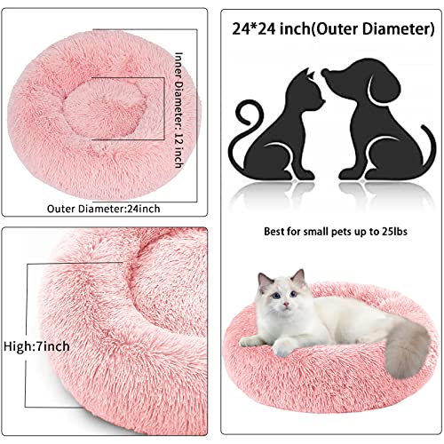 Nisrada Cuccia per gatti da interni, 60 cm, per cani di piccola taglia, lavabile, rotonda, per cuccioli e gattini, con fondo antiscivolo