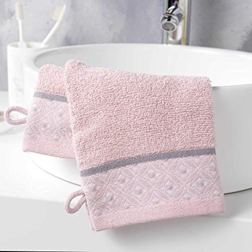 DOUCEUR D'INTERIEUR Belina 2 Gants DE Toilette, Rose, 15 x 21 CM Cover
