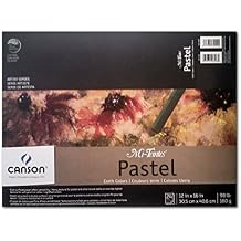 Canson Artist Series Mi-Teintes Pastel Paper, Earth Tones, Foldover Pad, 12x16 inches, 24 Sheets 98lb/160g - Artist Paper for Adults and Students