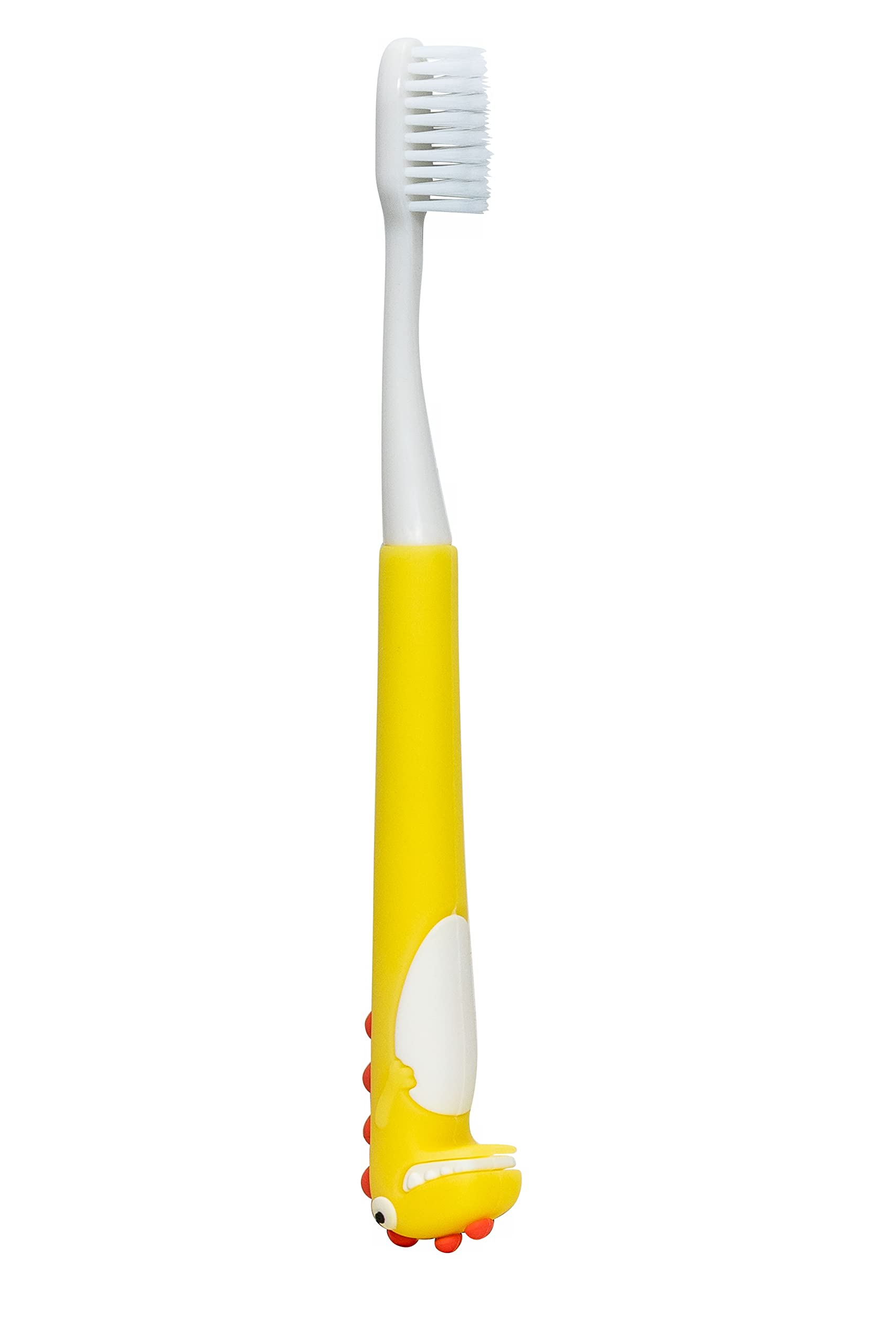 Adore New Dino Brush Toddler Manual Toothbrush Comfortable To Use Deep Cleaning Dense Bristle Animal Design Funny Children Toothbrush For Home (Yellow), Pack of 2-image-16
