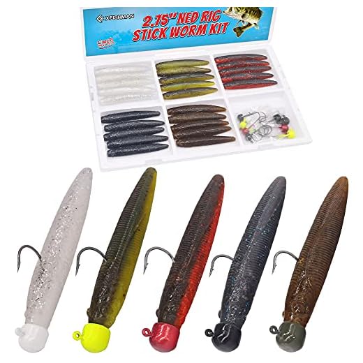 XFISHMAN-Ned-Rig-Kit-Finesse-Baits-Soft-Plastic-Worms-Fising-Lure-for-Bass-Stick-Lures Shroom Ned Jig Head Kit 35 Piece