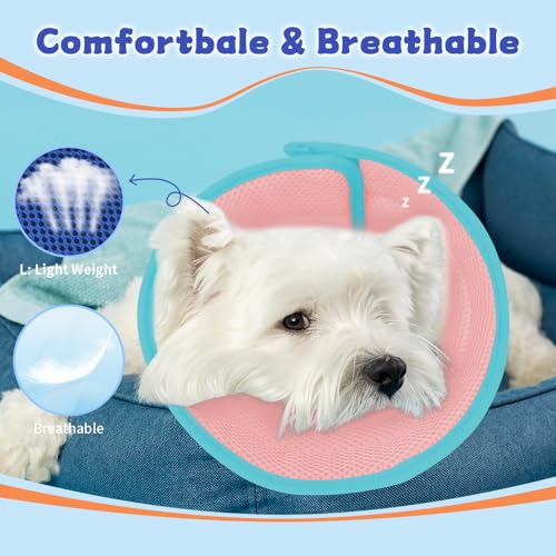 Image of Soft Dog Cone Collar After Surgery Alternative for Dogs to Stop Licking, Comfort Collars for Large /Medium /Small Pet, Adjustable Elizabethan Neuter Recovery E Cones of Shame Neck & Head Ecollars