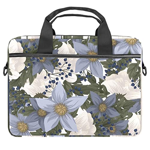 Sac à bandoulière vintage fleuri pour ordinateur portable 13 à 14.5 pouces