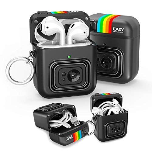 Nicwea Cute AirPods Case with Keychain Silicone Protective Magnetic Cover Compatible with Airpods