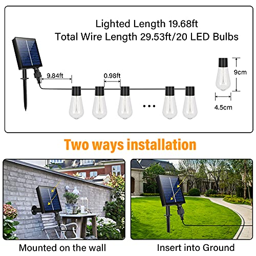 Stringa di luci solari da giardino per esterni