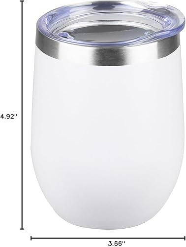 Miniatura 8 de StarSpeed Vaso de vino de acero inoxidable de 12 onzas con tapa. Vaso de vino aislado de doble pared sin tallo. La copa de vino es adecuada para