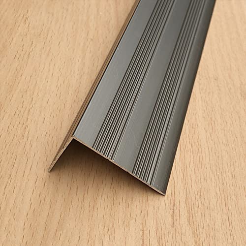 Protección antideslizante para escaleras de madera, metal, protección de la nariz paso a paso en forma de L, tiras de fundición, vinilo impermeable y laminado, protección contra labios escaleras