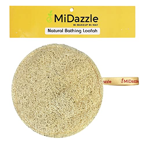Image of Midazzle 100% Natural Body Scrubber Loofah for Bathing (Round) (Pack of 4)