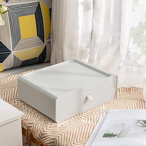 Caja de almacenamiento para cajones de ropa interior con tapa, organizador de ropa interior de plástico apilable para armario, armario (15 rejillas)
