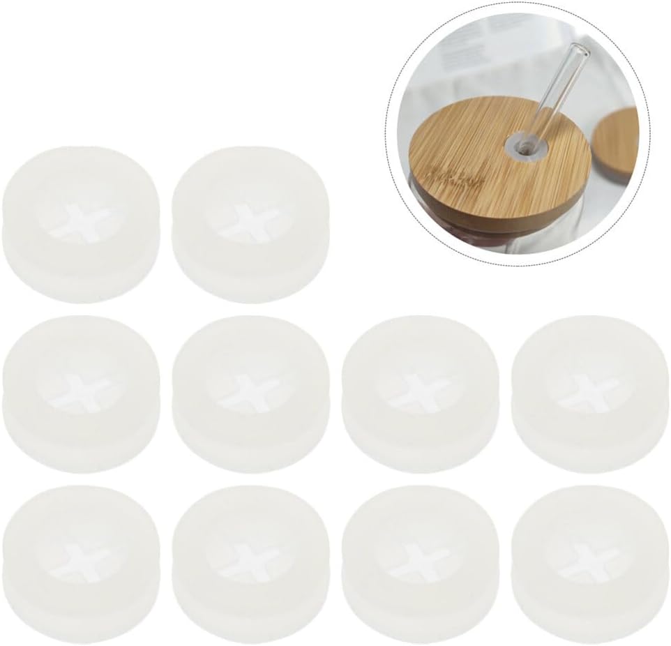 MAGICLULU 10pcs Silicone Straw Hole Grommets, Jar Lid Plugs