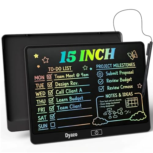 Image of LCD Re-Writing Tablet with Stylus Pen | Digital Graphic Slate for Drawing, Handwriting & Notes | Eye Safe Screen with One Touch Erase | Portable Notepad for Kids, Students and Adults (Multicolor)