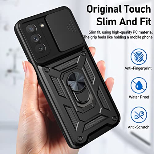 Image of Generic Gizzo India Armor Case Compatible With Samsung S21 Fe 5G|Military Grade Protection|Magnetic Stand 360|Camera Protection|Anti-Scratch|Anti-Fingerprint|Multi-Layer Protection (Black)-Tpu+Plastic