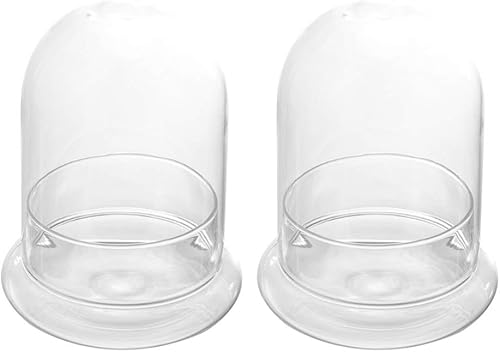 DOITOOL Tarro de campana de cúpula de cristal Cloche con orificio de ventilación y base: 2 macetas de terrario de vidrio para macetas decorativas de