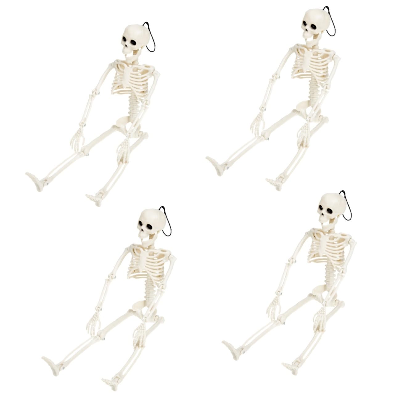 Toyvian 4 Piezas Esqueleto Humano Esqueleto Adorno De Esqueleto De Miedo De Halloween Articulación del Esqueleto De Halloween Figura De Esqueleto Novio Móvil Ornamento El Plastico