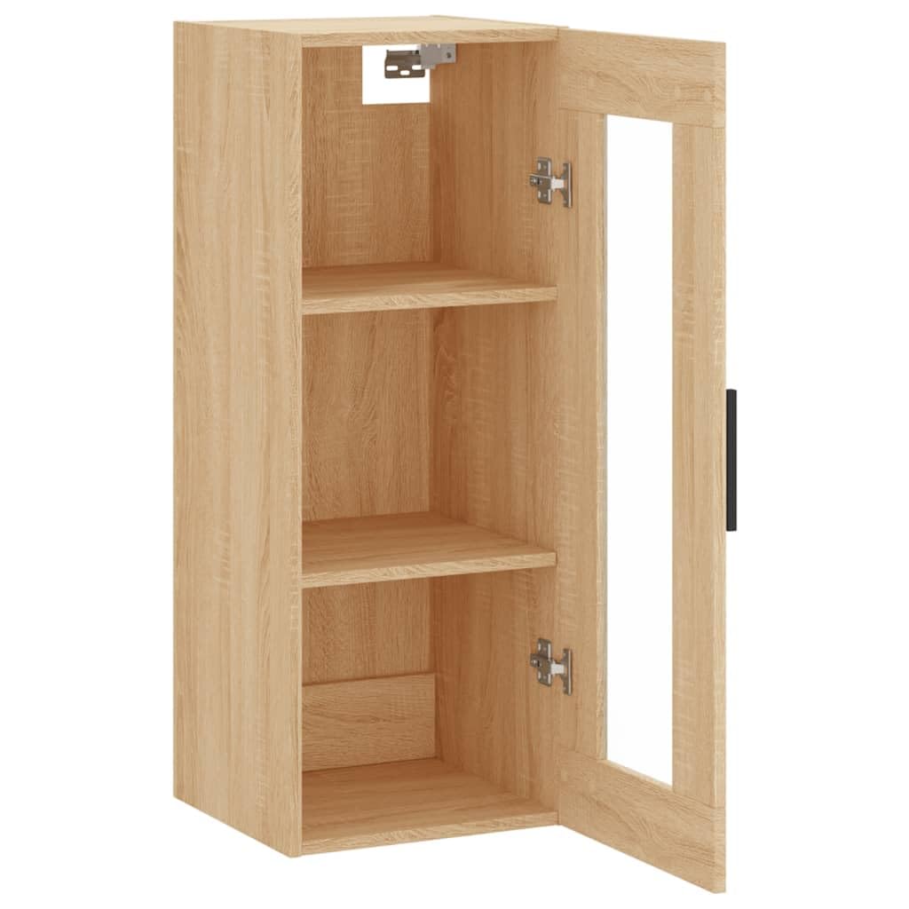 Mobile Pensile Rovere Sonoma 34,5x34x90 cm Armadio Vetro