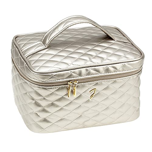 Jäneke Large Quilted Metallic Train case Bronze