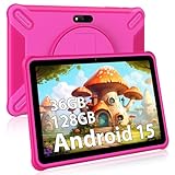 Generico Tablet 10 Zoll Android 15 Tablet, 36 GB RAM + 128 GB ROM (1 TB auf TF-Karte), 8000 mAh, 5G WLAN, 13 MP + 8 MP, Rosa