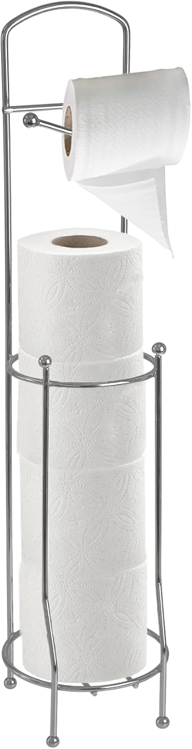 Blue Canyon Stainless Steel Toilet Roll Holder Chrome Free Standing Toilet Paper Holder with Storage, Toilet Paper Storage, Toilet Paper Roll Holder, Toilet Roll Storage, Toilet Paper Organizer