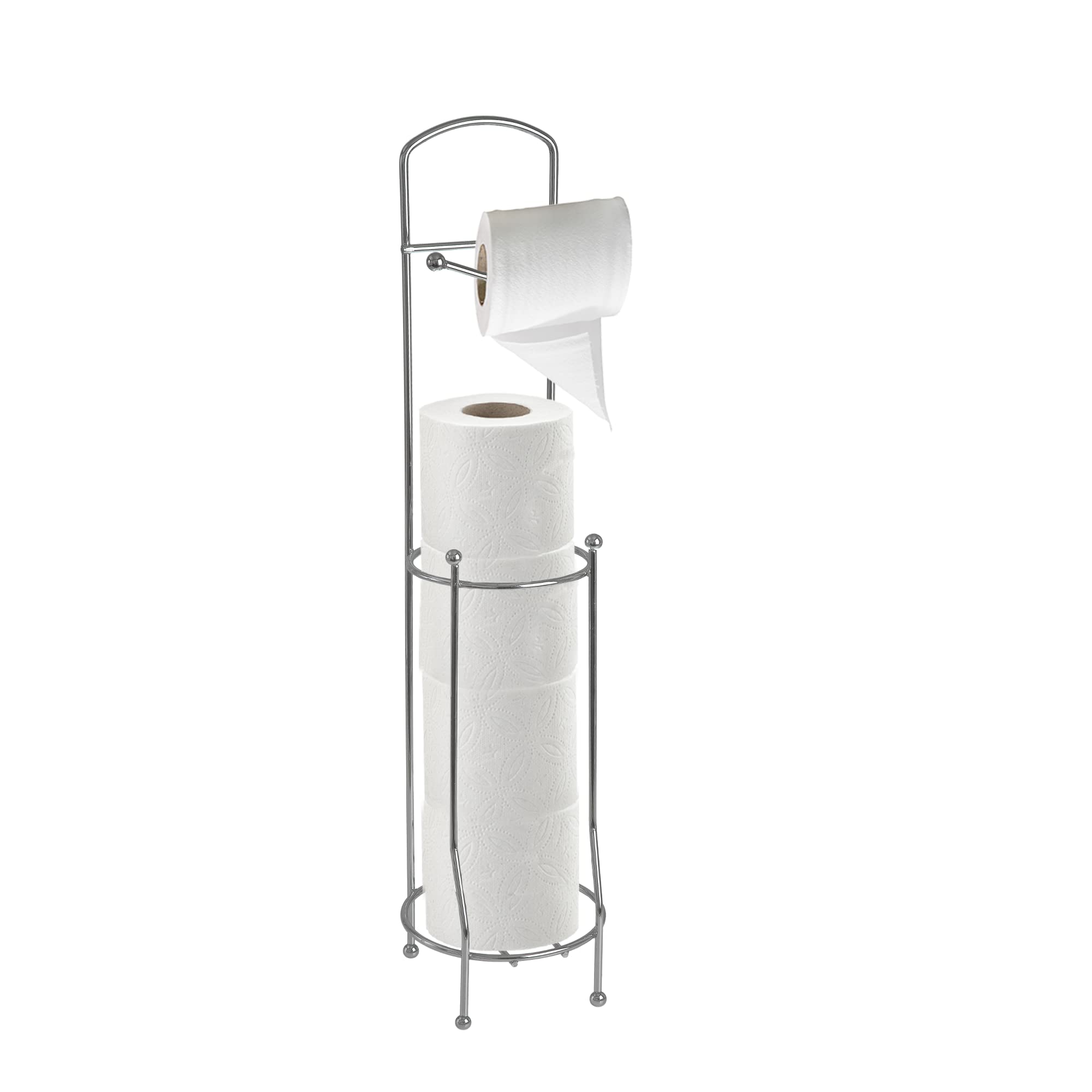 Blue Canyon Stainless Steel Toilet Roll Holder Chrome Free Standing Toilet Paper Holder With Storage, Toilet Paper Storage, Toilet Paper Roll Holder, Toilet Roll Storage, Toilet Paper Organizer