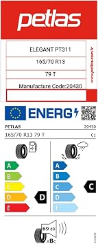 Petlas 165/70 R13 79T Elegant PT311 79T Oto Yaz Lastiği (Üretim Yılı 2026)