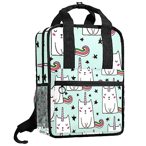 Sac à dos chat blanc licorne bleu pour exprimer votre style unique au quotidien