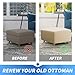 MAXIJIN Jacquard Ottoman Cover Slipcovers Folding Storage Stool Furniture Protector Cover Soft Thick Rectangle Foot Rest Slipcover with Elastic Bottom (Ottoman Small, Light Beige)
