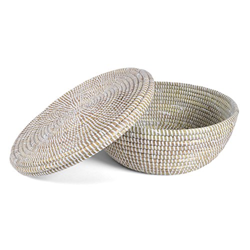 Swahili African Modern African Fair Trade Hand Gesponnene Runde Lidded Speicher-Korb Cover
