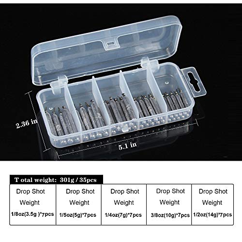 Fishing Drop Shot Weights Rig Kit Sinkers 35Pcs Trokar With Lead For Bass Fishing With Tackle Box #TOP2