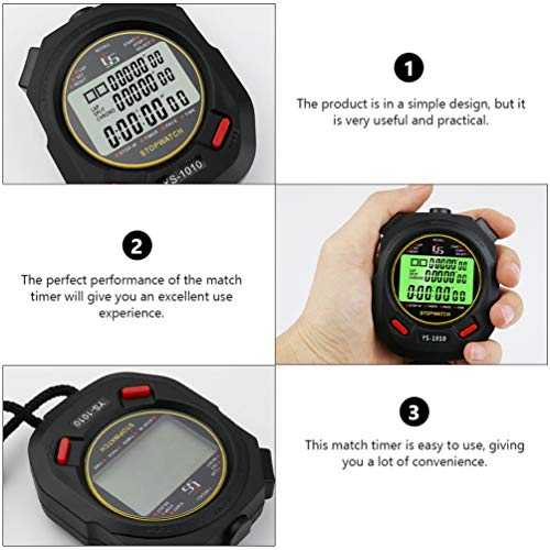 BESPORTBLE Cronômetro digital luminoso esportivo, cronômetro com visor grande e temporizador de cont