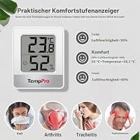 TempPro Thermo-Hygrometer Innen Digital Hygrometer Raumthermometer – Ansicht 2