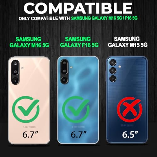 Image of AESTMO Tough Armor Samsung Galaxy M16 / F16 5G Bumper Back Case Cover | Ring Holder & Sliding Camera Cover | 360 Degree Protection Back Case Cover for Samsung Galaxy M16 / F16 5G (Blue)