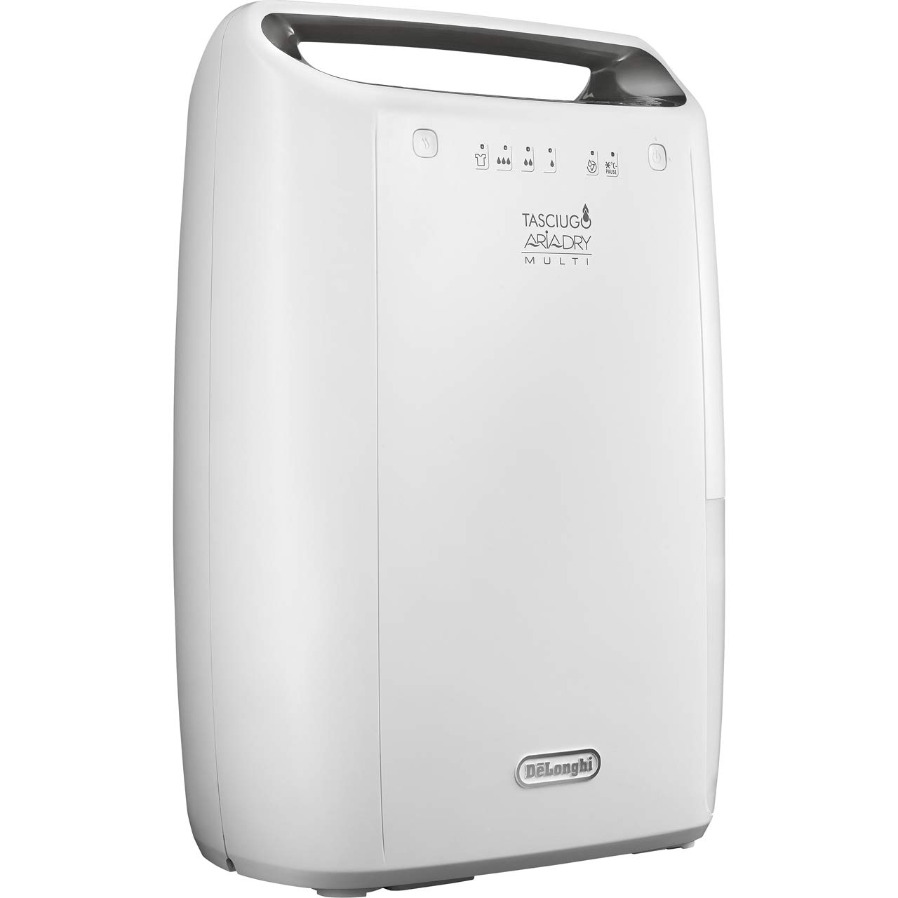 De'Longhi Tasciugo AriaDry Multi DEX214F Deshumidificador Multifunción, 14 L/d, Filtro Antipolvo y Antialérgenos, Función Secado de Ropa, Gas Ecológico, Drenaje Continuo, 290 W, 37 Db, Blanco y Gris