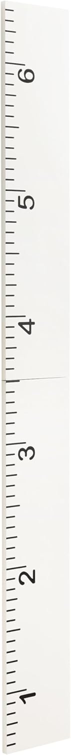 Kate and Laurel Modern 6.5-Foot Growth Chart Wooden Wall Ruler; 8 x 72; White; Decorative Wall-Mounted Height Chart for Kids for Use as Nursery or Children's Bedroom Decor