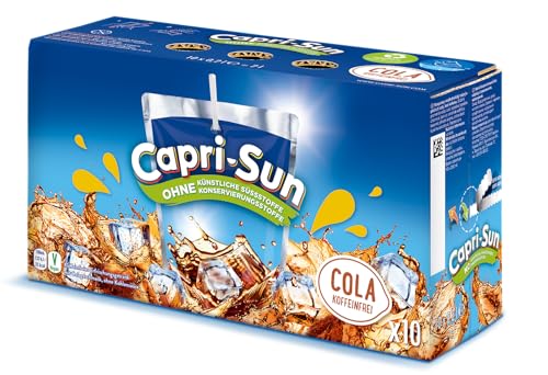 Capri-Sun Cola Kinder Fruchtsaftgetränk (10 x 200ml) - Koffeinfrei & Ohne Kohlensäure - Ohne künstliche Zusätze - Vegan Glutenfrei