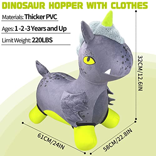 Bouncy Horse - Baby Toys Inflatable Plush Bouncing Dinosaur Hopper, Indoor Outdoor Toys Ride On Animal With Pump For Boys Girls Toddlers Birthday Party Gifts #TOP5