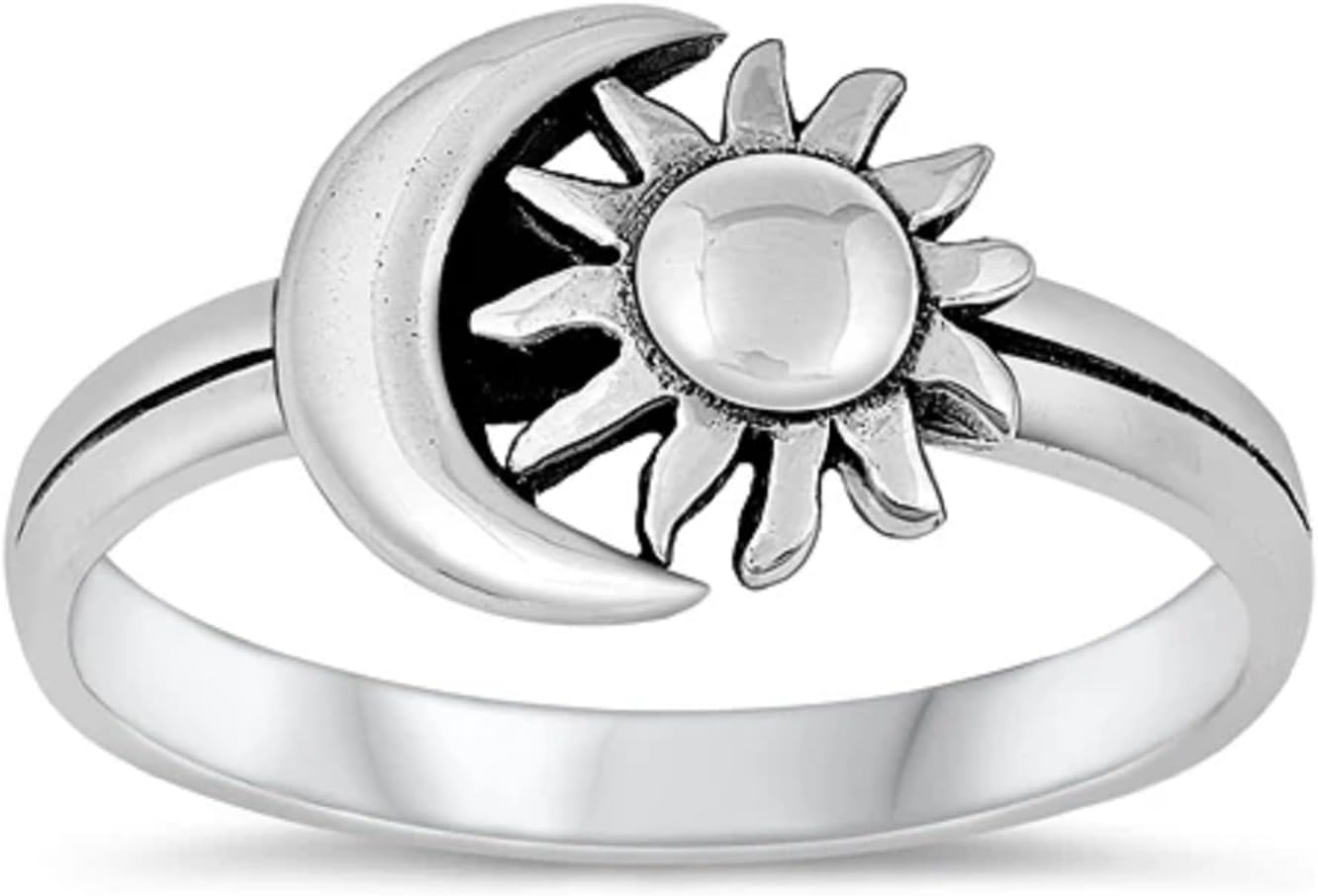 CloseoutWarehouse 925 Sterling Silver Eclipse Ring