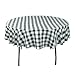 LinenTablecloth 70-Inch Round Polyester Tablecloth Black & White Checker