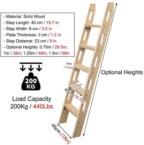 Échelle en bois pour lit robuste et durable, finition premium pour chambre et mezzanine - 8