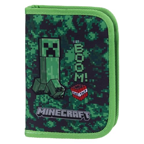 Baagl Federmäppchen für Jungen - Schüleretui Federtasche Federmappe für Schreibwaren - Etui Federpenal Schulmäppchen (Minecraft Boom)