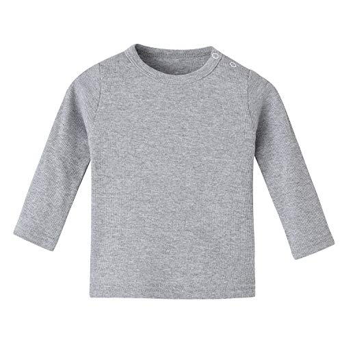 Image of Baby Long Sleeve Shirts Infant Toddler Tshirt Ribbed Undershirts for Girls Boys Clothes 6 Months-3 Years